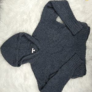 Lauren Conrad Cropped Fuzzy Hoodie, Size L